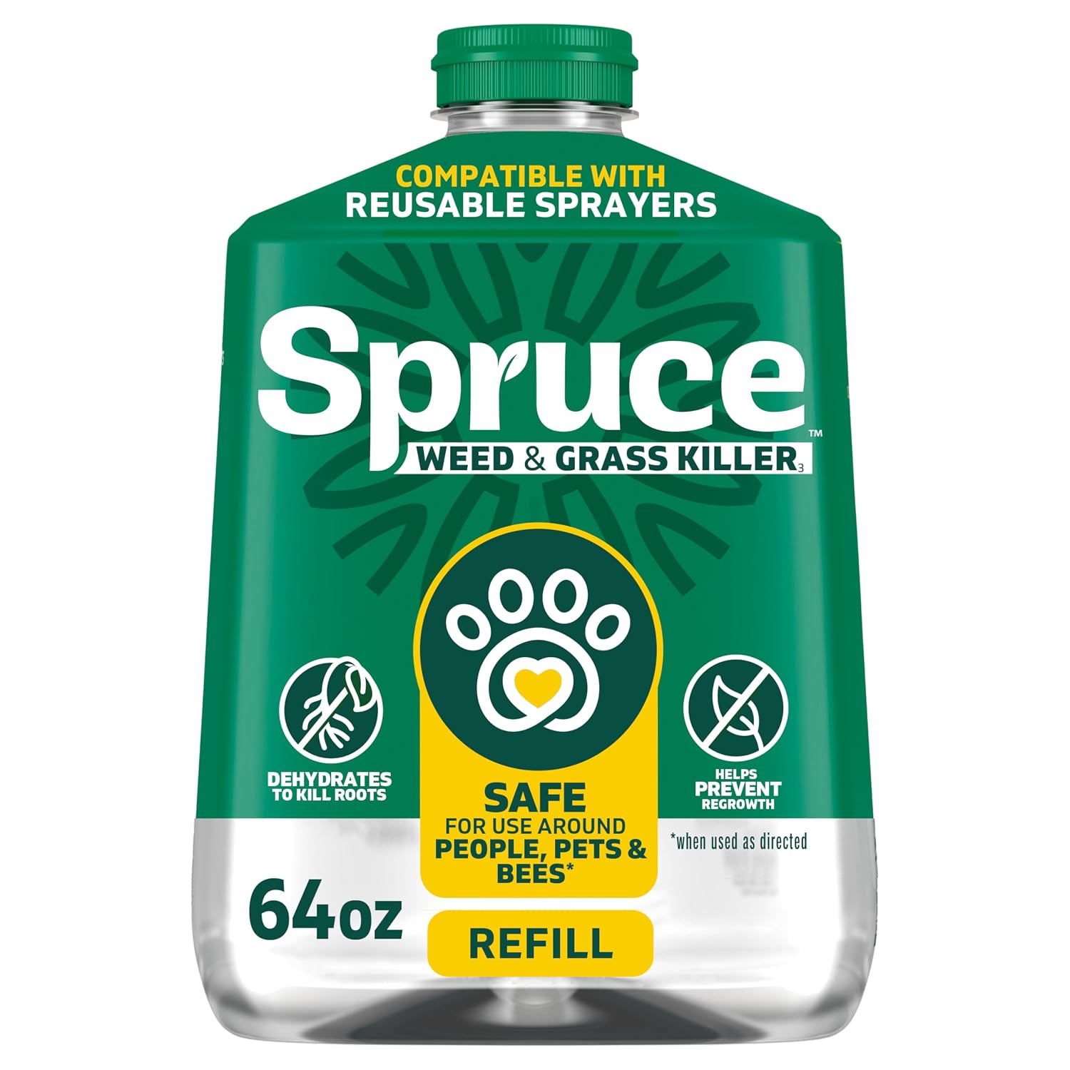Spruce Weed Killer Refill for Spray Weed & Grass Killer\u2083 Kit, No Mix, 64 Oz | No Pour, No Mix, No Mess, Pet Safe Weed Spray, Use Around Grass, Driveways & Mulch Beds, Kills Dandelions, Crabgrass & More Spruce Weed Killer Refill for Spray Weed & Grass Killer\u2083 Kit, No Mix, 64 Oz | No Pour, No Mix, No Mess, Pet Safe Weed Spray, Use Around Grass, Driveways & Mulch Beds, Kills Dandelions, Crabgrass & More - Image 1